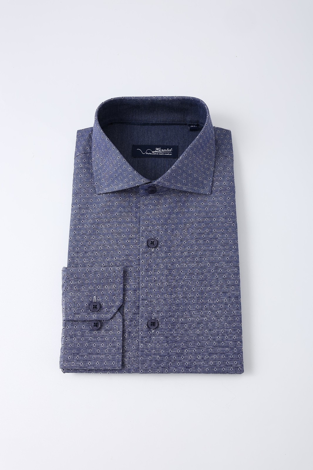 Men new gray polka dot formal versatile business shirt