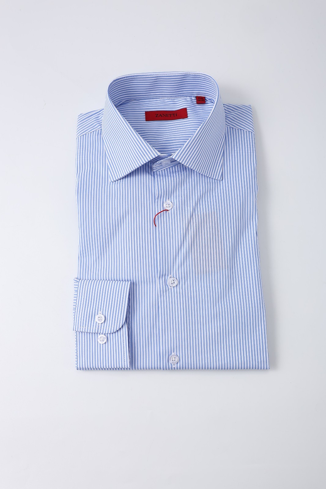Men light blue business formal long-sleeved shirt