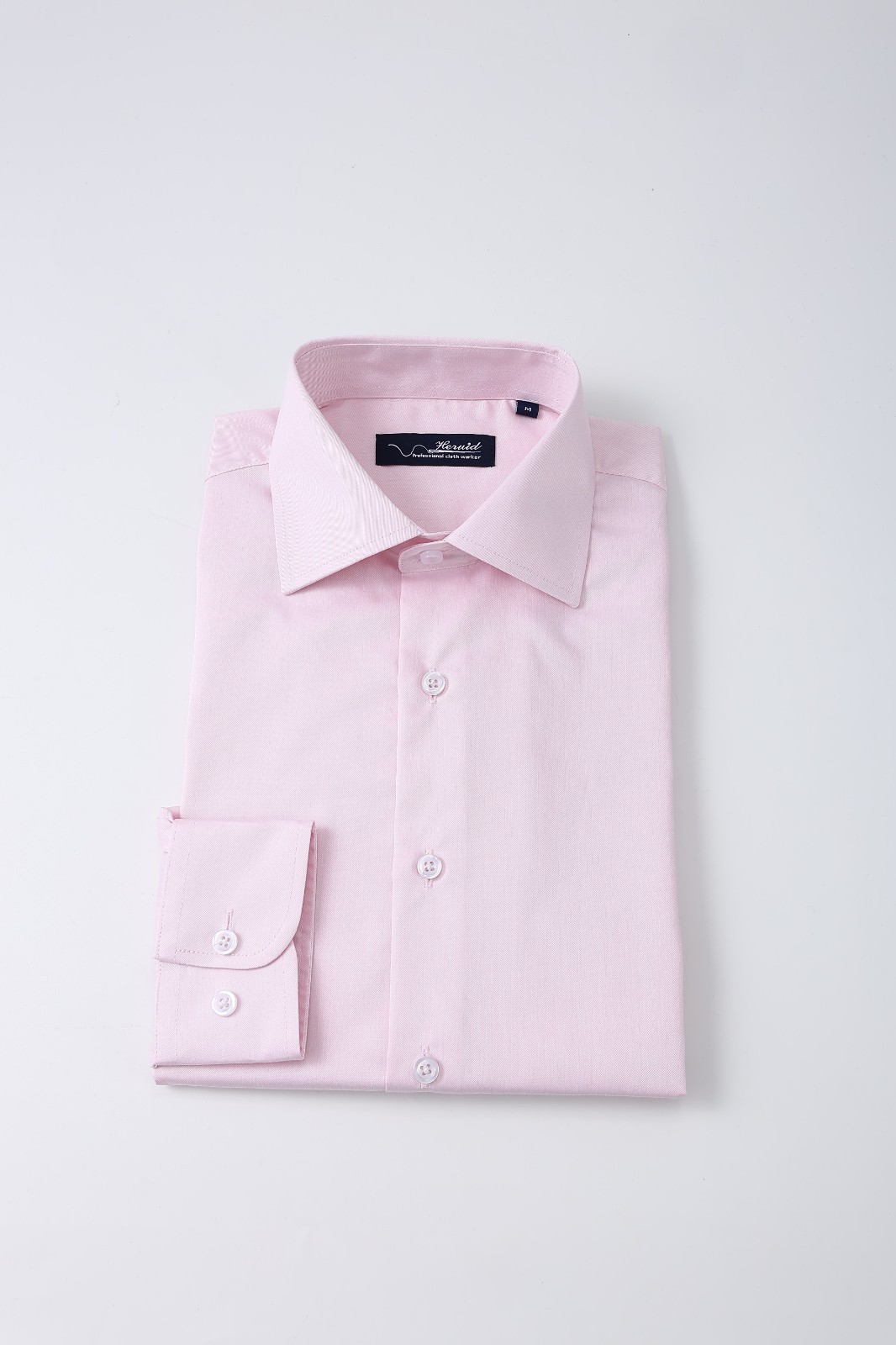 Men new pink high-grade polyester fiber simple formal long-sleeved shirt