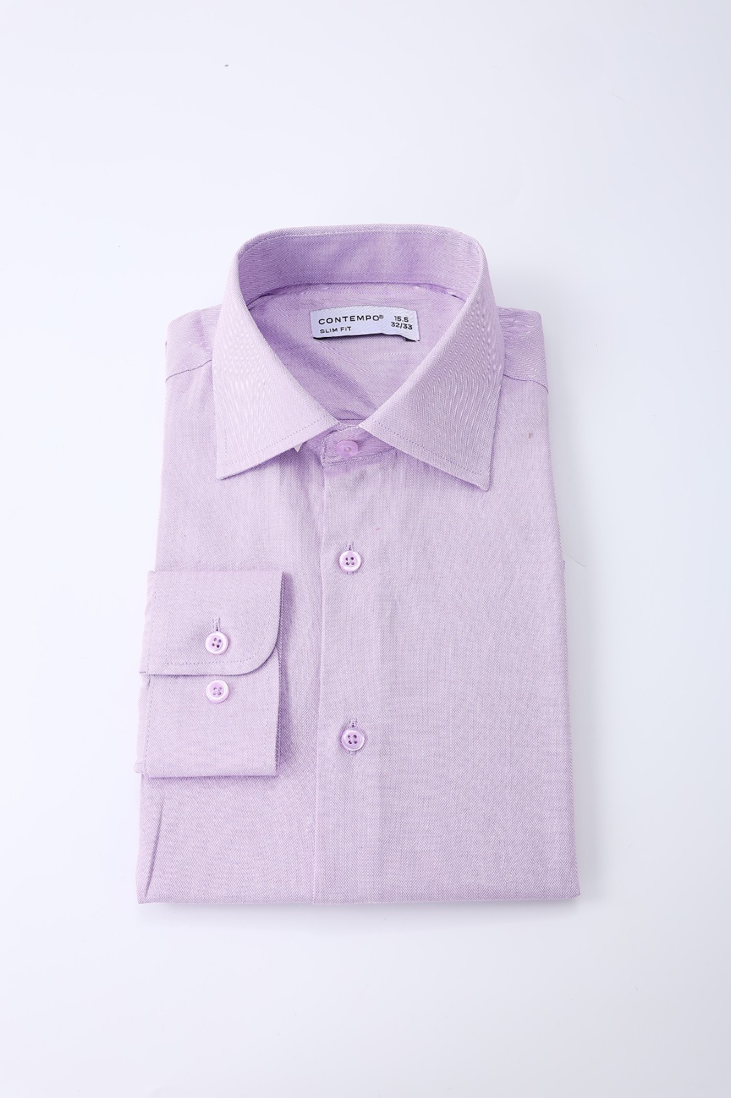 Men high-end light purple loose simple formal shirt