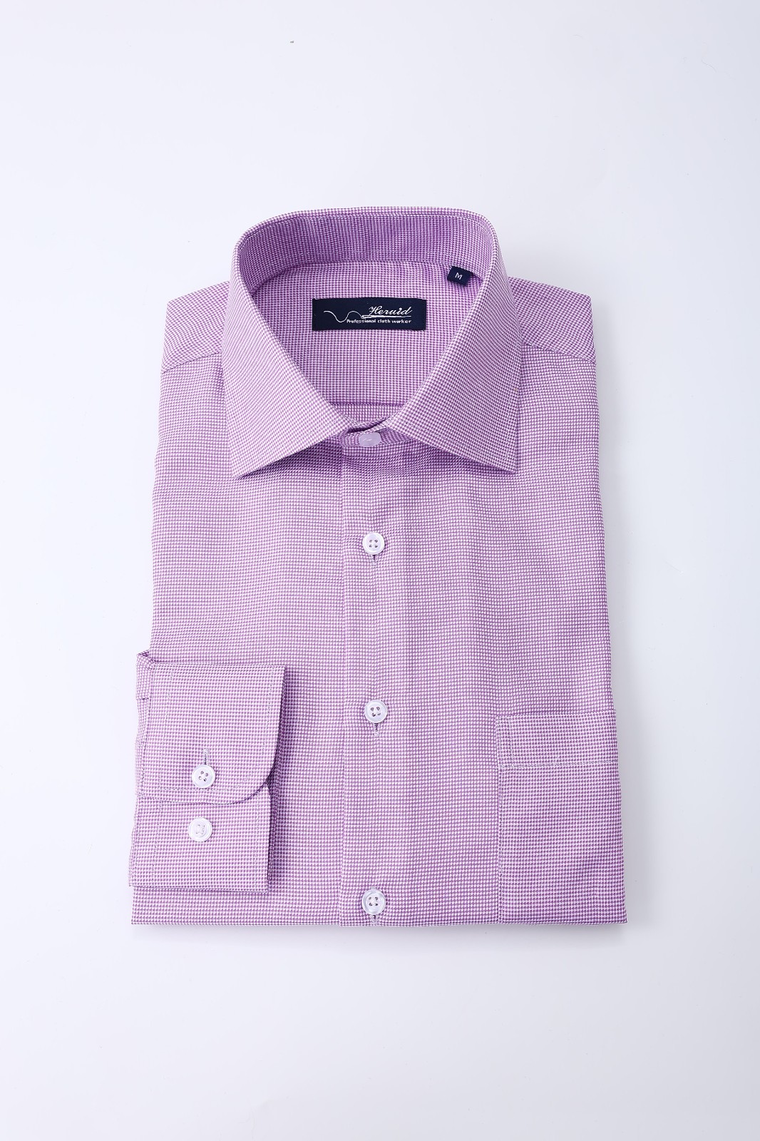 Men long-sleeved high-grade purple simple formal shirt