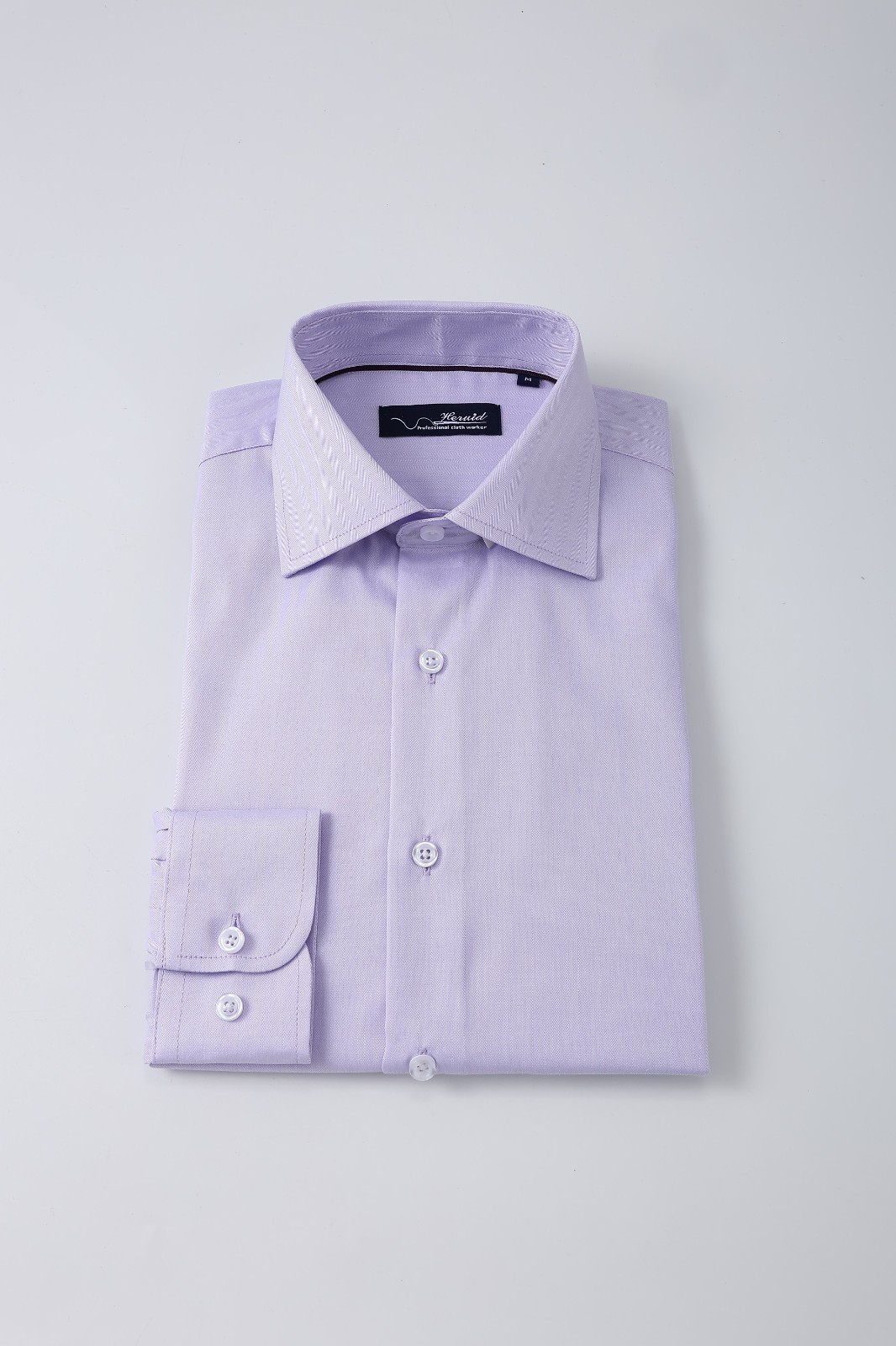 Men anti-wrinkle light purple high-end business loose shirt