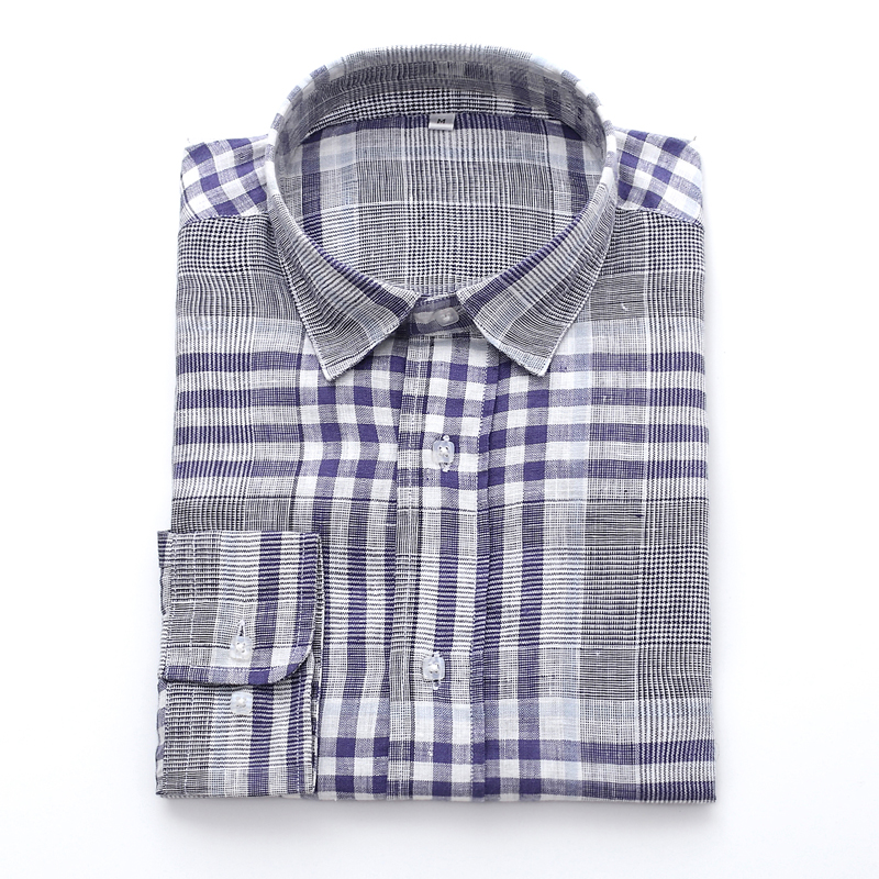 CASUAL CHECKED LINEN SHIRT  