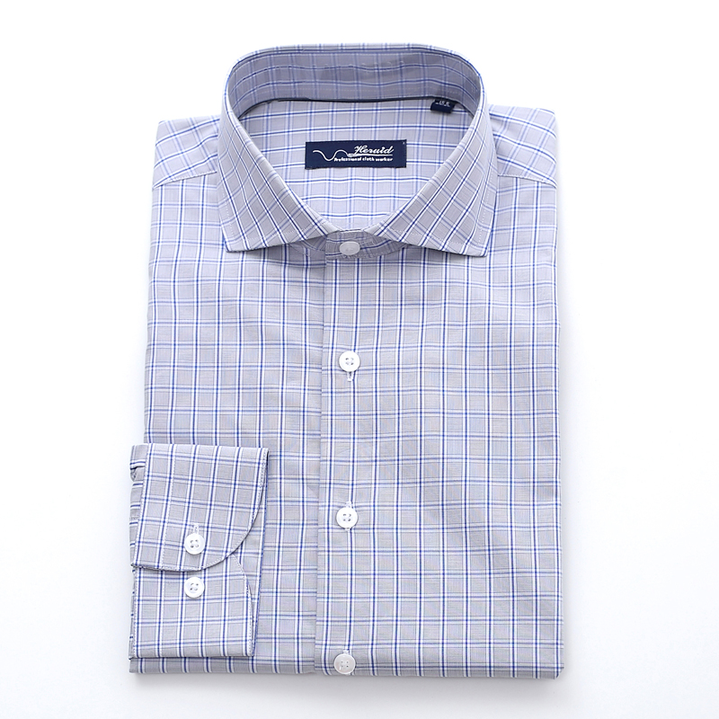 Grey/Blue Check Dress Shirt