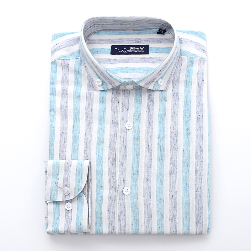 MEN CHROCA/GREENL STRIPE SHIRT  