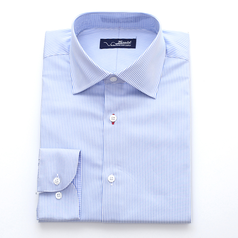BLUE/WHITE STRIPE MEN DRESS SHIRT  