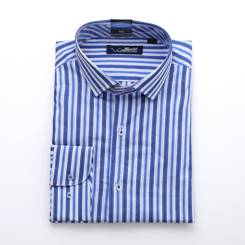 BLUE/WHITE STRIPE MEN DRESS SHIRT 