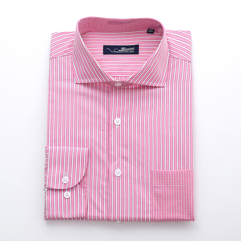 MEN EXQUISITE PINK/WHITE STRIPE SHIRT  