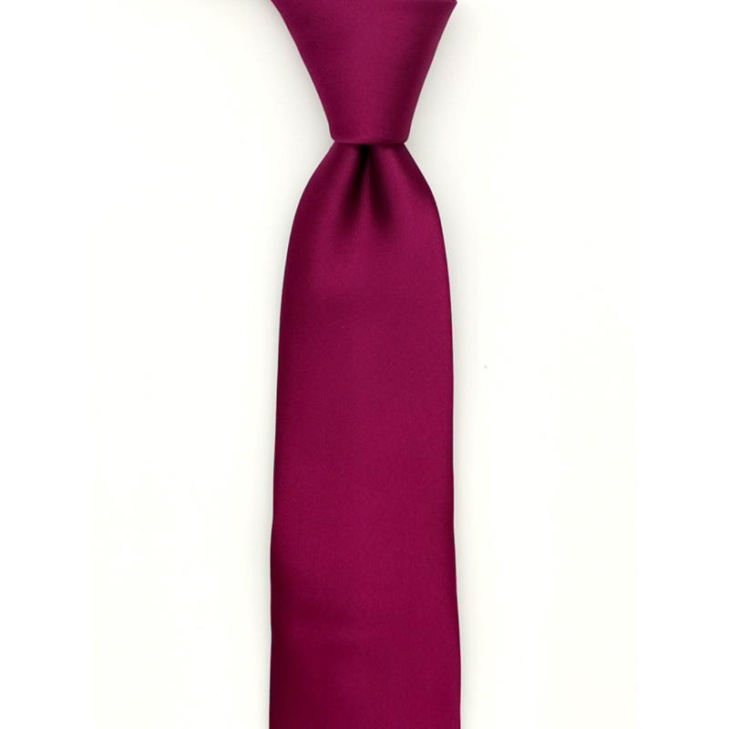 PLUM PURPLE RED PLAIN COLOR NECKTIE