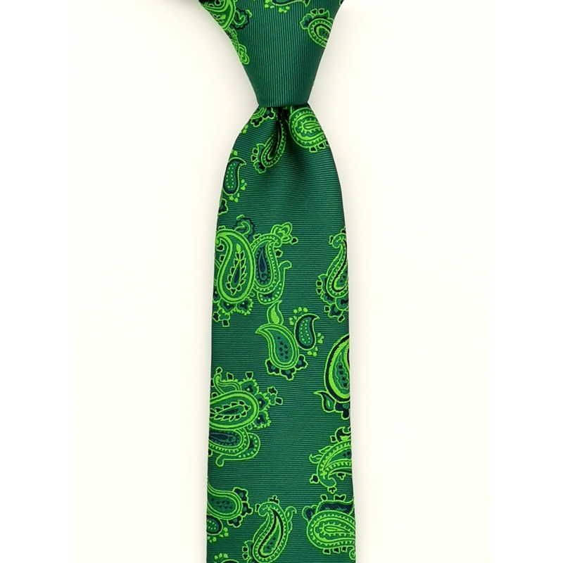 GREEN PAISLEY DESIGN NECKTIE