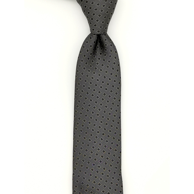 GREY SMALL CHECK DESIGN NECKTIE