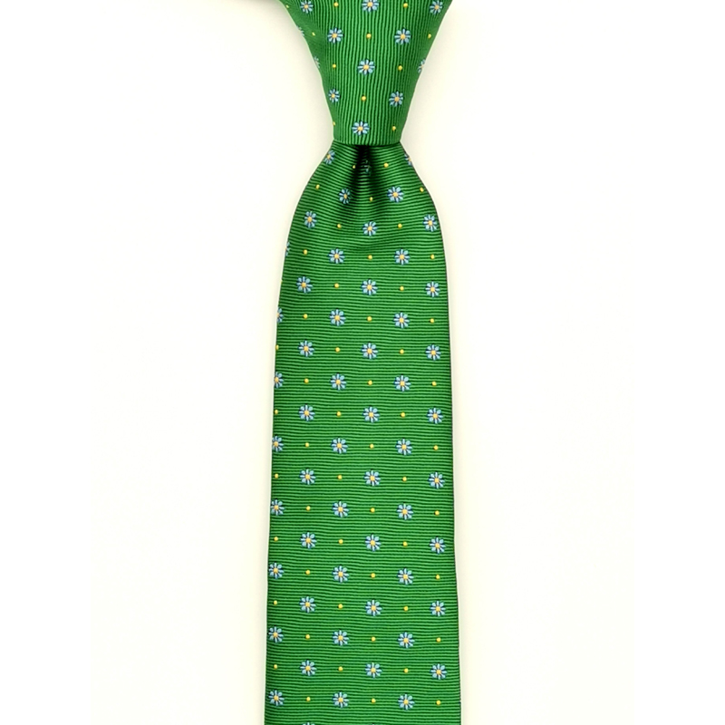 GREEN SMALL FLOWER DESIGN NECKTIE