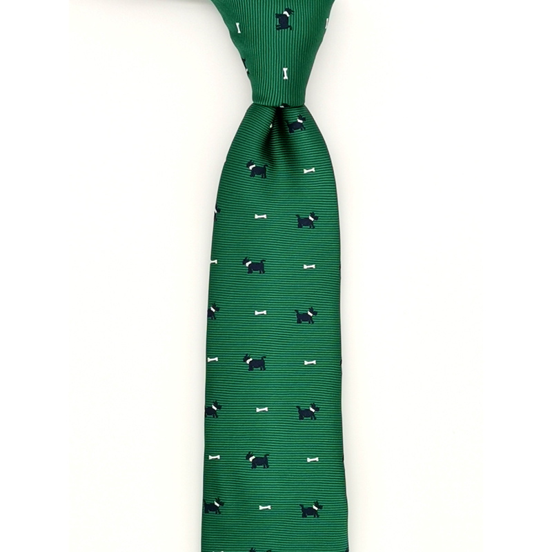 GREEN PUPPY DESIGN NECKTIE