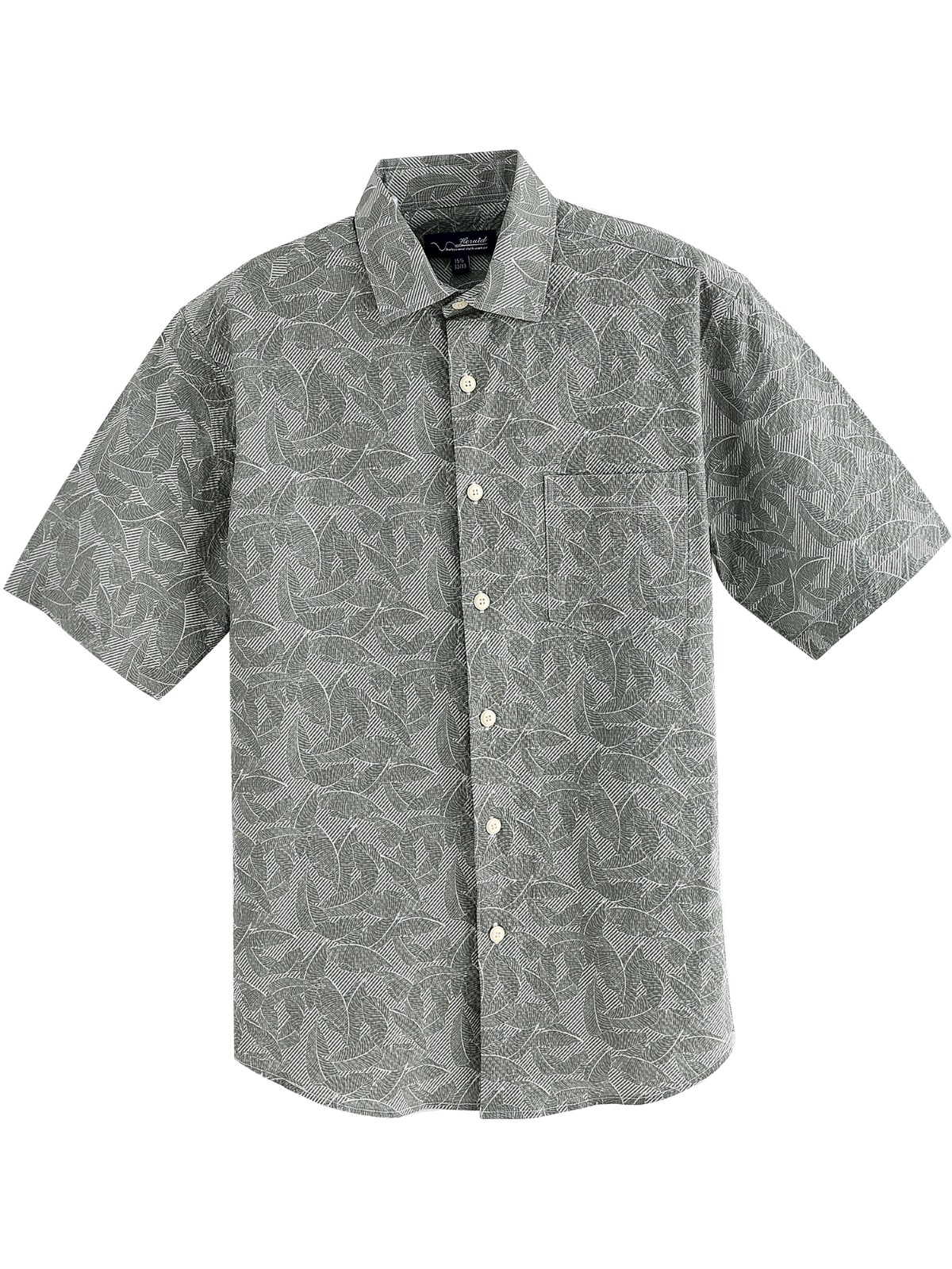 Men new retro printed loose short-sleeved shirt