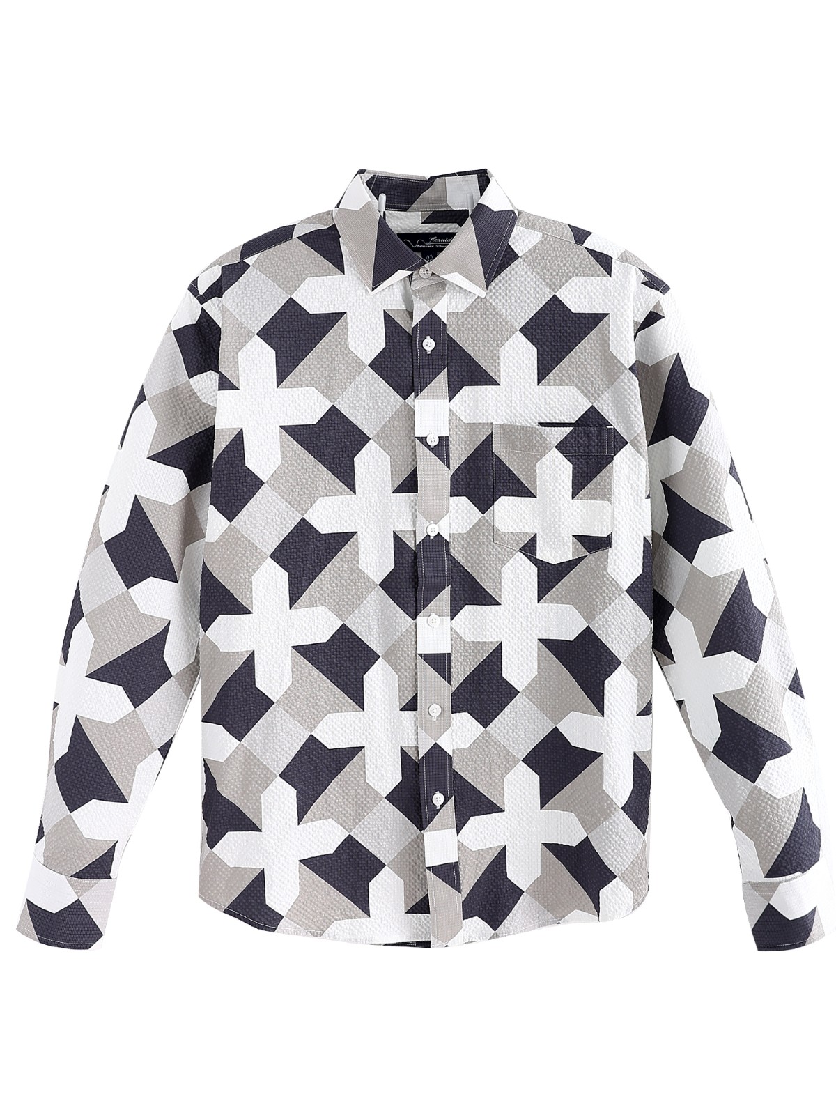Men Pale green printed loose shirt jacket