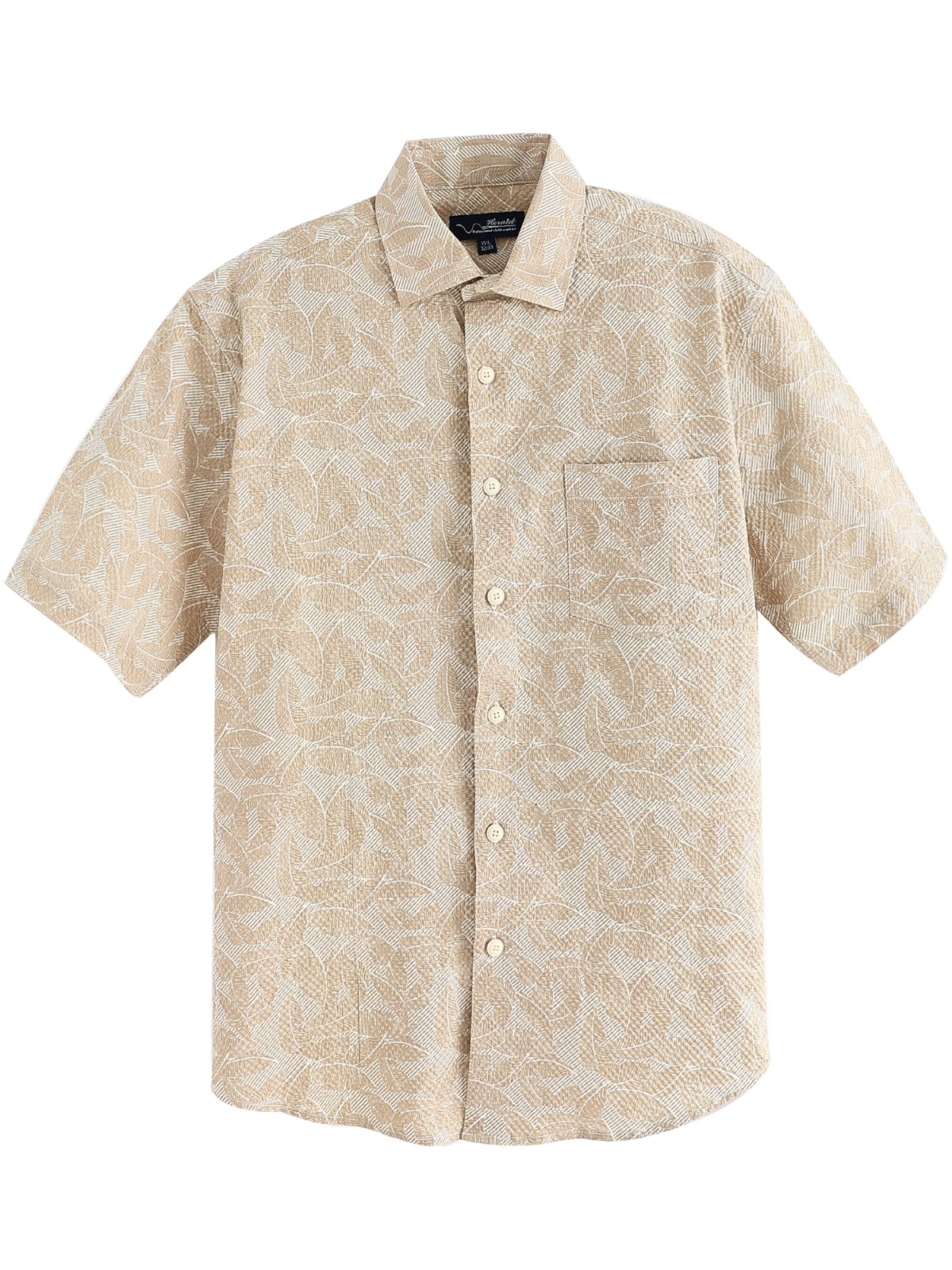 Men new yellow fresh retro printed shirt