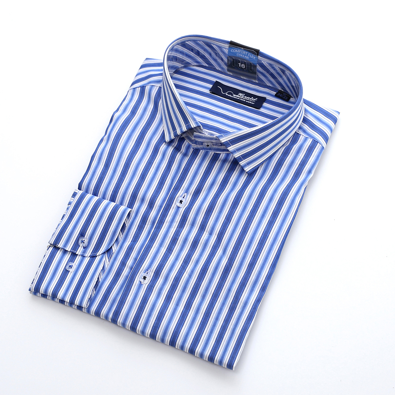 BLUE/WHITE STRIPE MEN DRESS SHIRT FactoryShirts